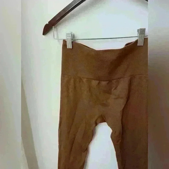 Set active brown seamless leggings size small athletic athleisure minimalistic - Picture 7 of 7